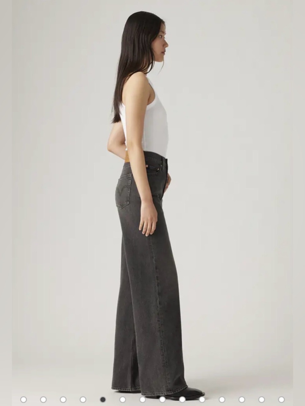 Levi's Black High-Rise “Ribcage” Wide Leg Jeans - Picture 3 of 11